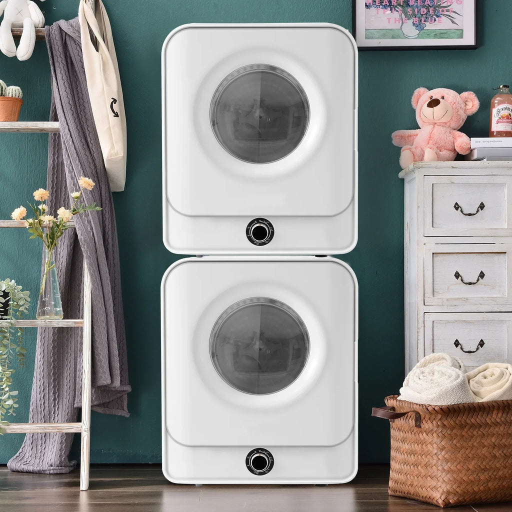1.95 Cu.ft Front Load Clothes Dryer, Portable Compact Dryer 830W, 5 Drying Modes, Stainless Steel Drum, with Overheat Protect