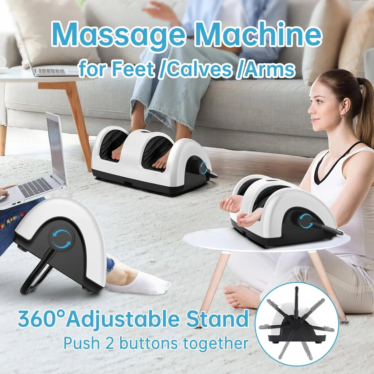 Shiatsu Foot Massager with Heat-Foot Massager Machine for Neuropathy, Plantar Fasciitis and Pain Relief-Massage Foot, Leg, Calf, Ankle with Deep Kneading Heat Therapy, Gift for Mother's Day - image 12