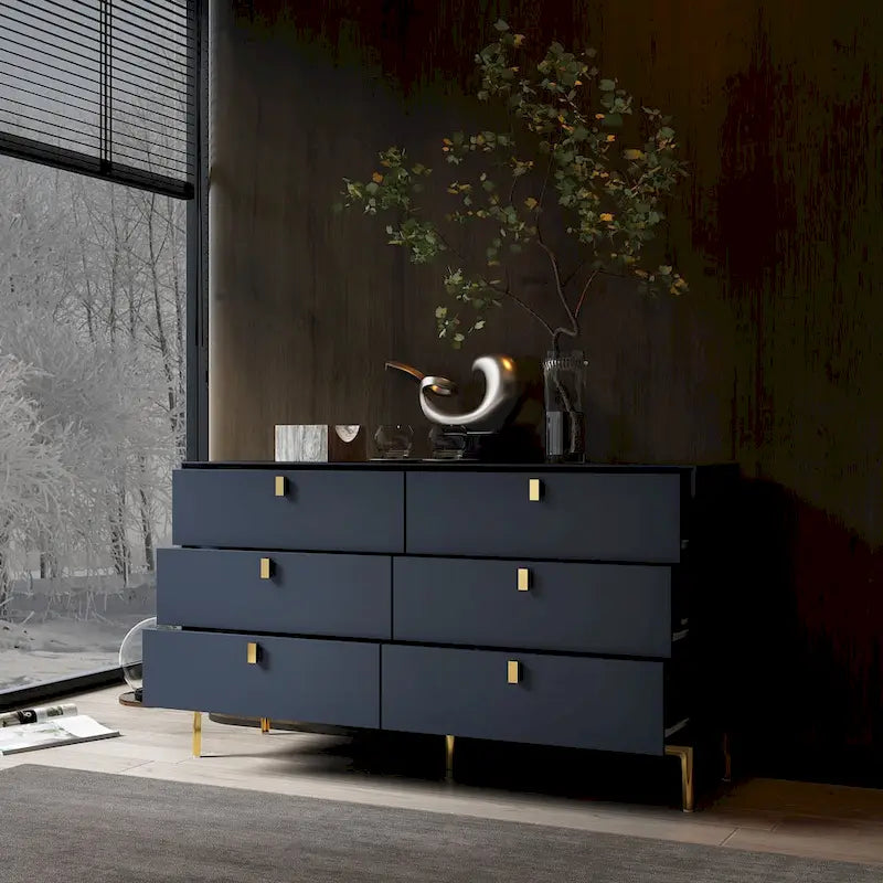 Mid-Century 6-Drawer Storage Dresser Chest Sideboard - image 18
