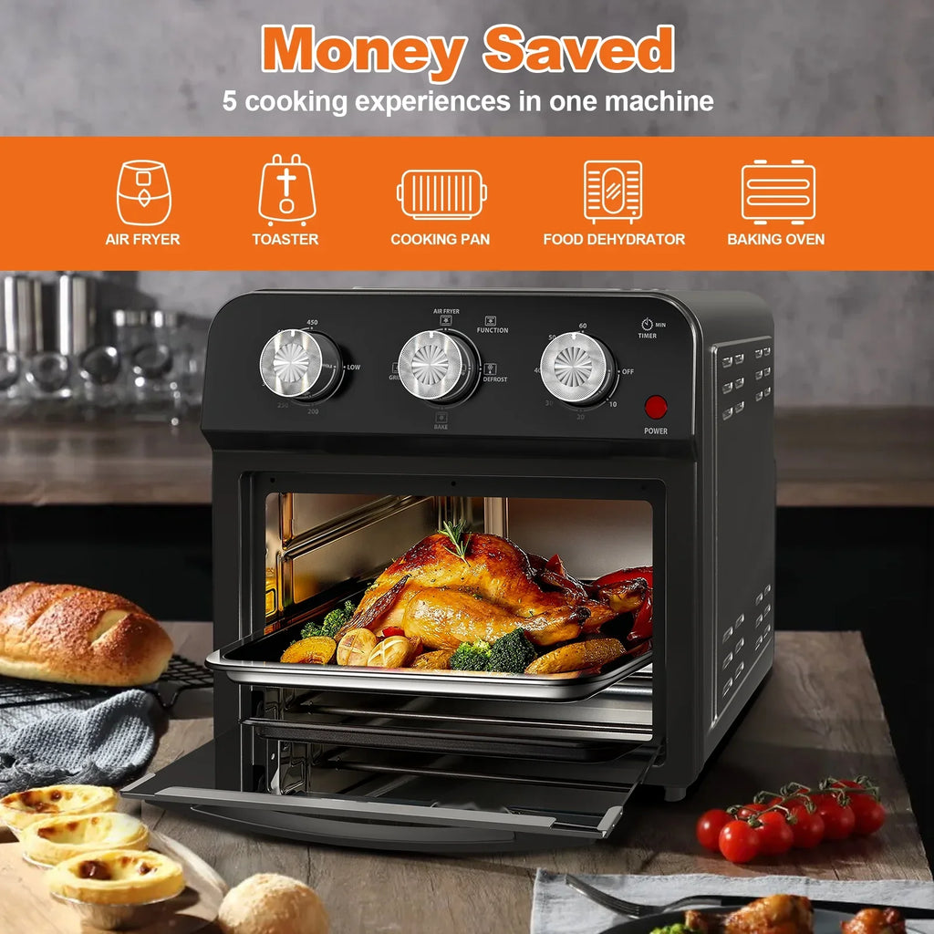 PlumChef 13 Quart 4 Slices Air Fryer Convection Toaster Oven, 1500W, 7 in 1 Multifunction with Roast, Bake, Grill, Broil, Toast, Dehydrate, Defrost - image 25