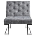 Corvus Savannah Tufted Velvet Lounge Chair with Upholstered Accent - image 4