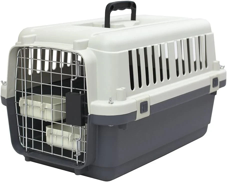 Designs Plastic Kennels Rolling Plastic Airline Approved Wire Door Travel Dog Crate, XXX-Large, Gray - image 6