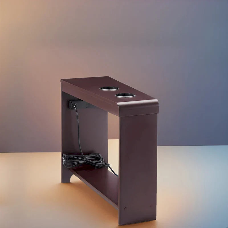 Compact Charging Side Table - Nightstand with Storage, Dual Power Outlets & USB Ports - image 1