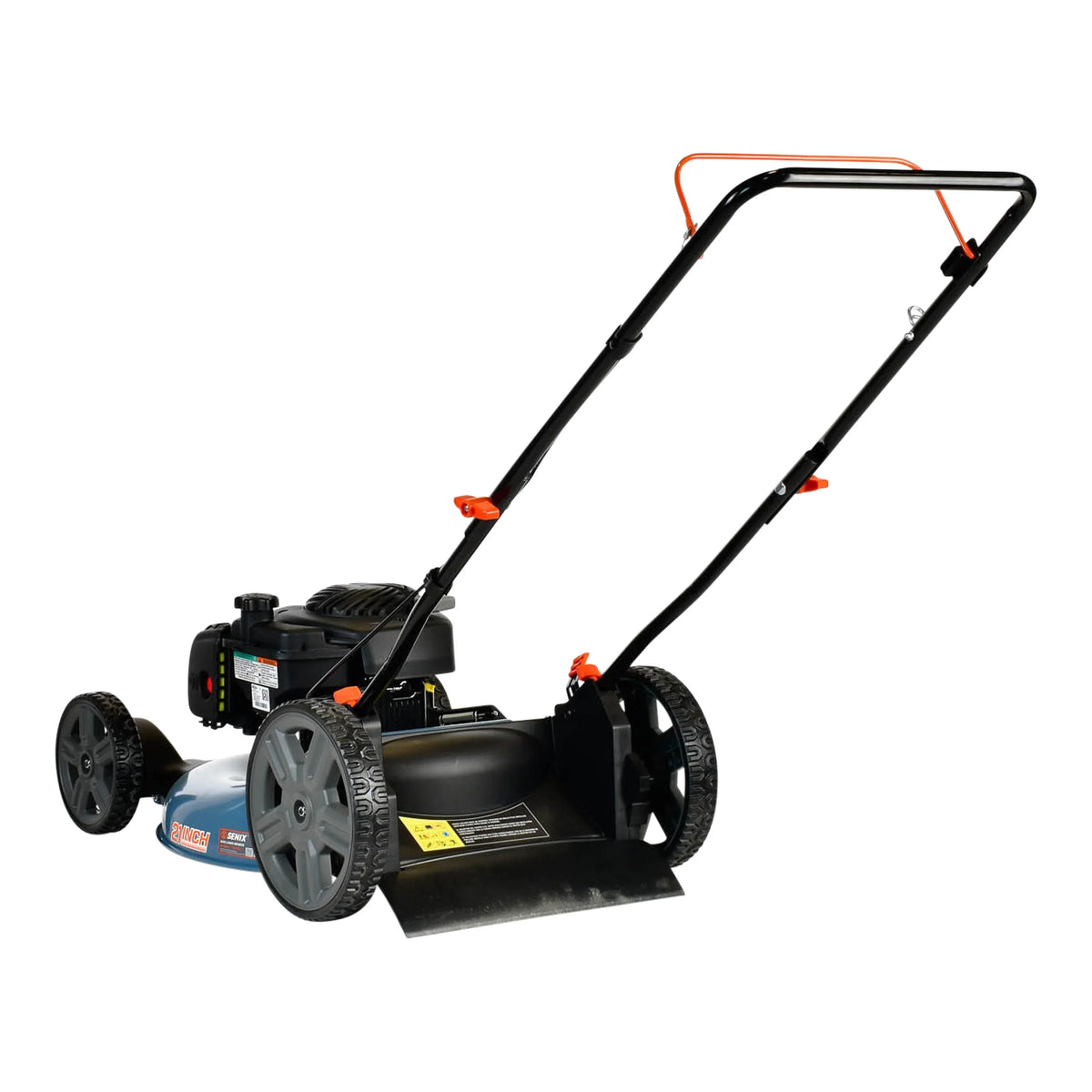 SENIX Gas Lawn Mower, 21-Inch, 125 cc 4-Cycle Briggs & Stratton Engine, 2-In-1 Push Lawnmower, 6-Position Height Adjustment with 11-Inch Rear Wheels, LSPG-M4, Blue - image 5