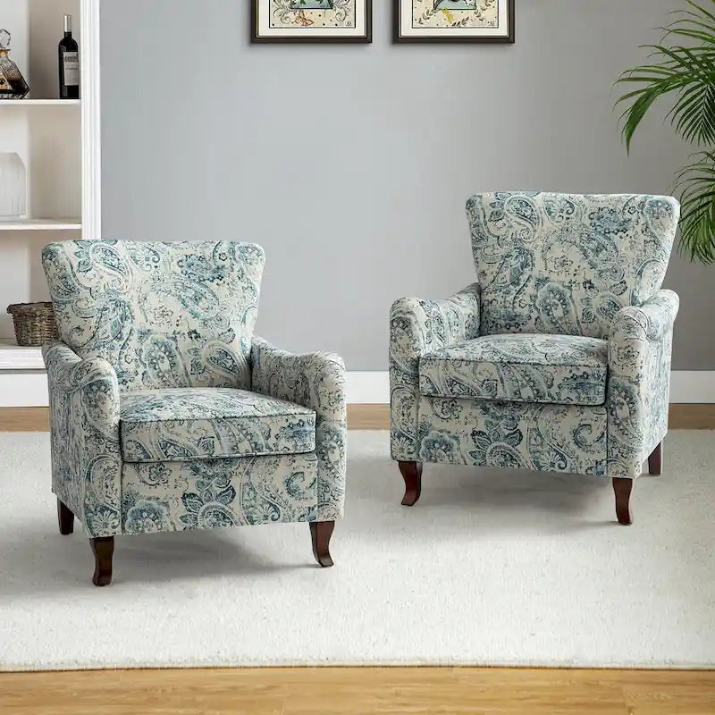 Set of 2 Samouel Contemporary Floral Wingback Armchairs by HULALA HOME - image 23