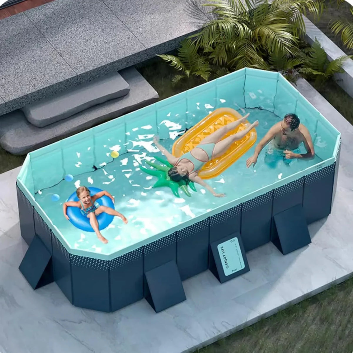 Pool Above Ground/Wood Frame Swimming Pools, 5feet/ 6foot/ 7ft/ 8ft/ 9ft/ 13ft Long Outdoor Mini Large Rectangular Pool for I