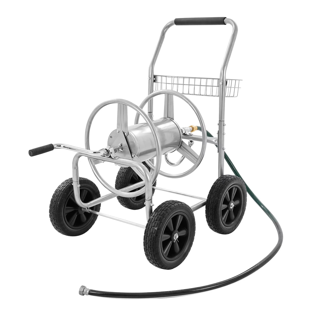 VEVOR Hose Reel Cart, Hold Up to 250 ft of 5/8---- Hose, Garden Water Hose Carts Mobile Tools with 4 Wheels, Heavy Duty Powde