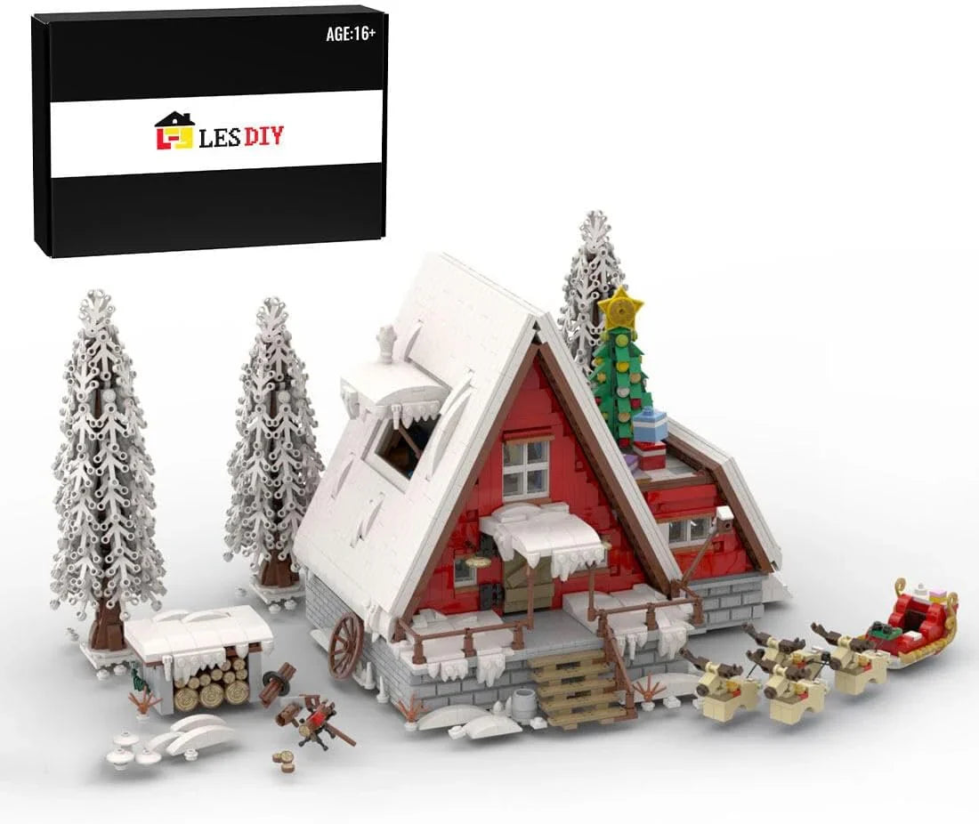 Christmas Country Church Building Kit, MOC-147549 Winter Modular Building Blocks Christmas House Building Block Building Toy 