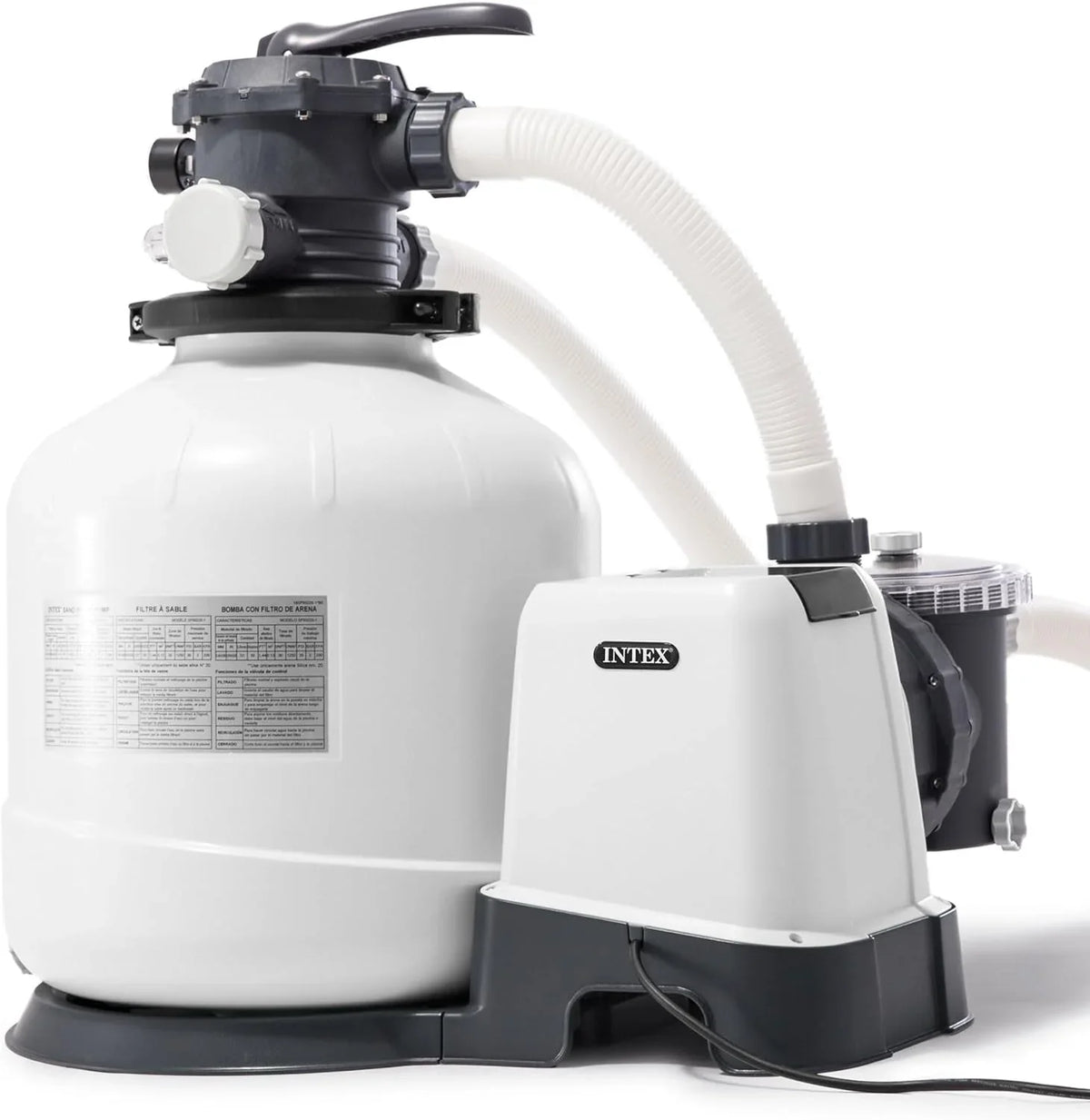 Intex 26651EG Krystal Clear 16 Inch 3,000 GPH Above Ground Pool Sand Filter Pump with Automatic Timer, GFCI, and 6 Function C
