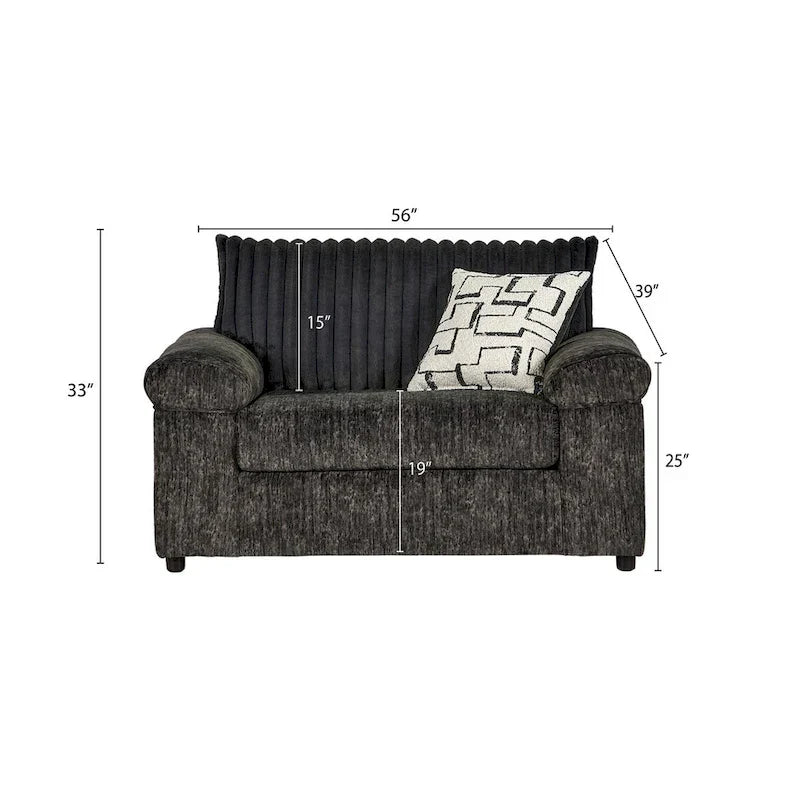 Roundhill Furniture Nason Wide Wale Corduroy Sofa, Loveseat, and Cuddle Chair Collection - image 24