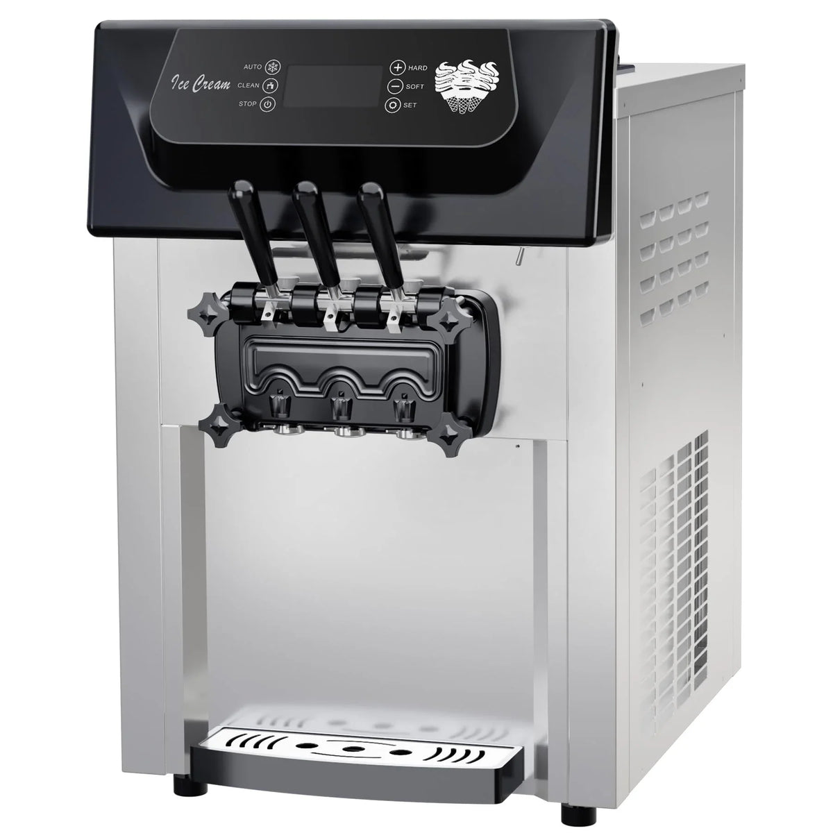 2200W Commercial Ice Cream Machine, 3 Flavor Soft Serve Ice Cream Machine, 5.3-7.4 Gal/Hr, with LCD Touch Screen, Automatic C