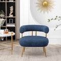 SEYNAR Contemporary Glam Upholstered Open-Back Accent Chair with Gold Legs - image 4
