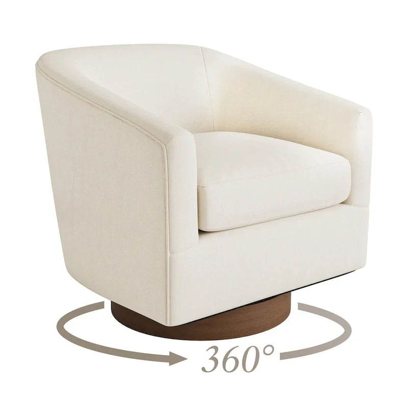 LUE BONA Contemporary Upholstered Wooden Barrel Swivel Accent Chair for Living Room - image 14
