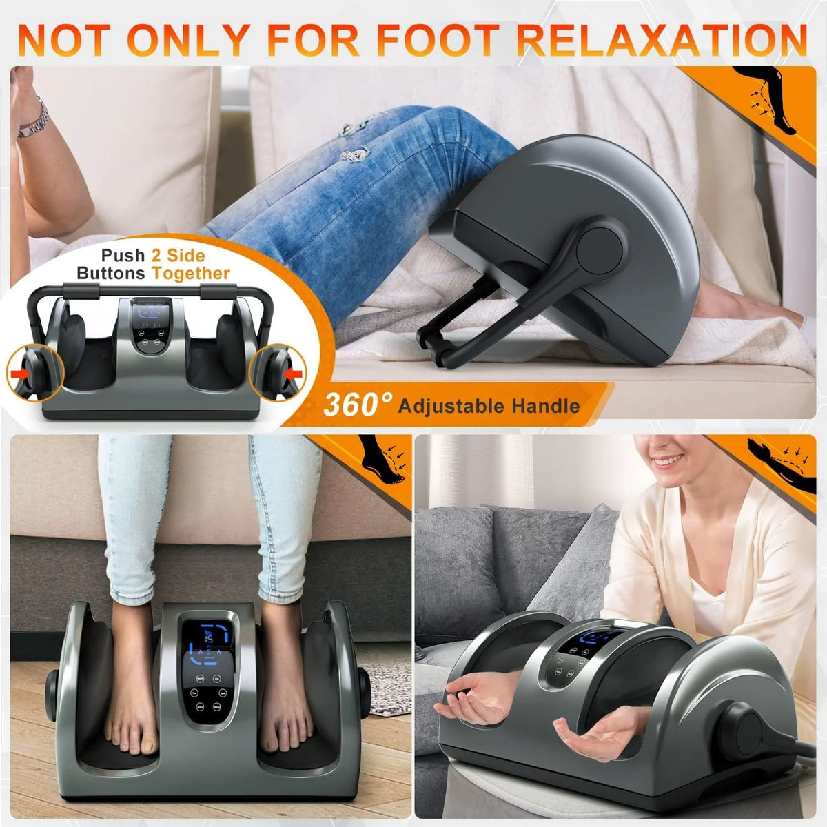 Shiatsu Foot Massager with Heat-Foot Massager Machine for Neuropathy, Plantar Fasciitis and Pain Relief-Massage Foot, Leg, Calf, Ankle with Deep Kneading Heat Therapy, Gift for Mother's Day - image 8