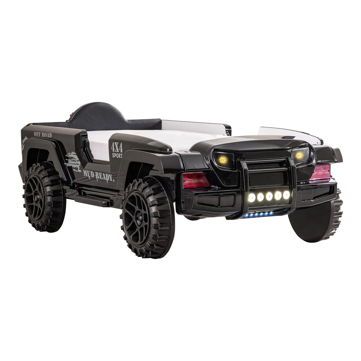 Furniture of America Terra Kids Plastic Twin SUV Bed with LED and Sound, Black - image 11
