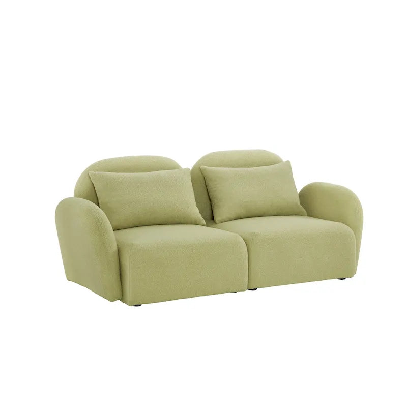 White Teddy Fabric Lazy Loveseat for Living Room - image 6
