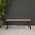 Roundhill Furniture Aryven Rustic Dark Pine Industrial Dining Bench - image 1