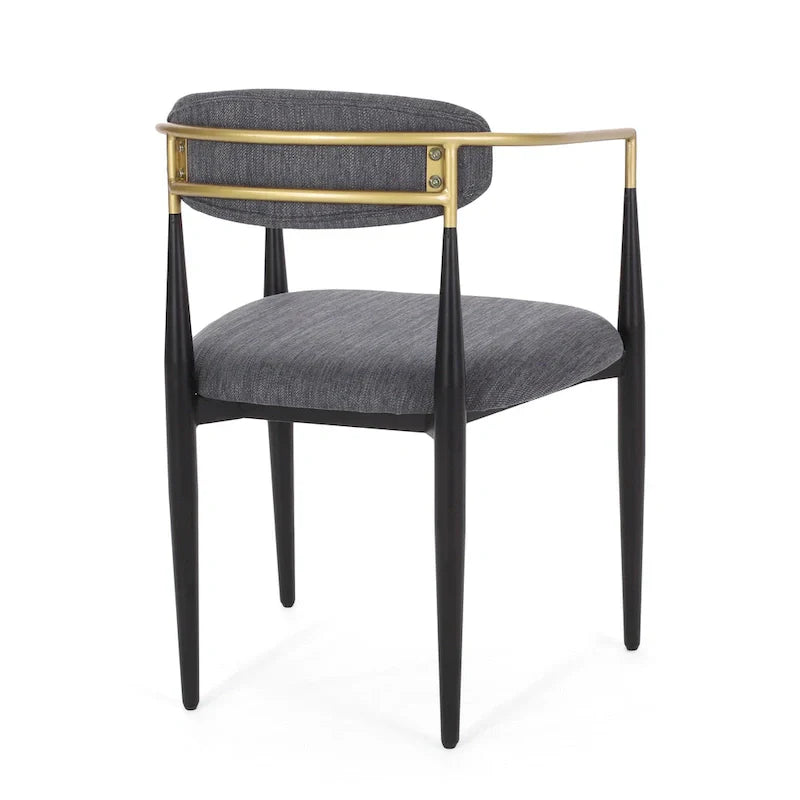 Biscay Set of 2 Fabric Upholstered Iron Dining Chairs by GDFStudio - image 7