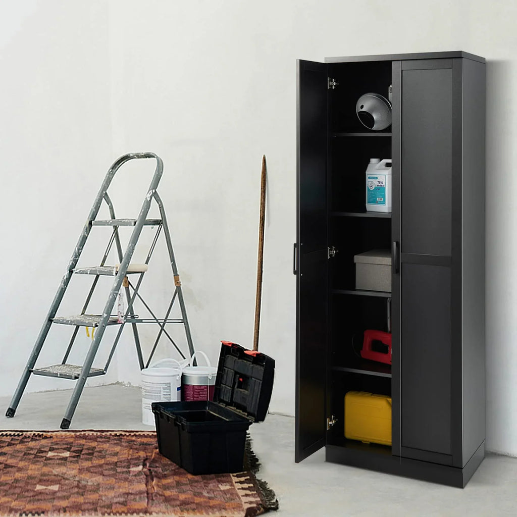 Giantex 178 cm Kitchen Pantry Cabinet, Utility Storage Cabinet w/ 2 Doors & 5 Shelves - image 4