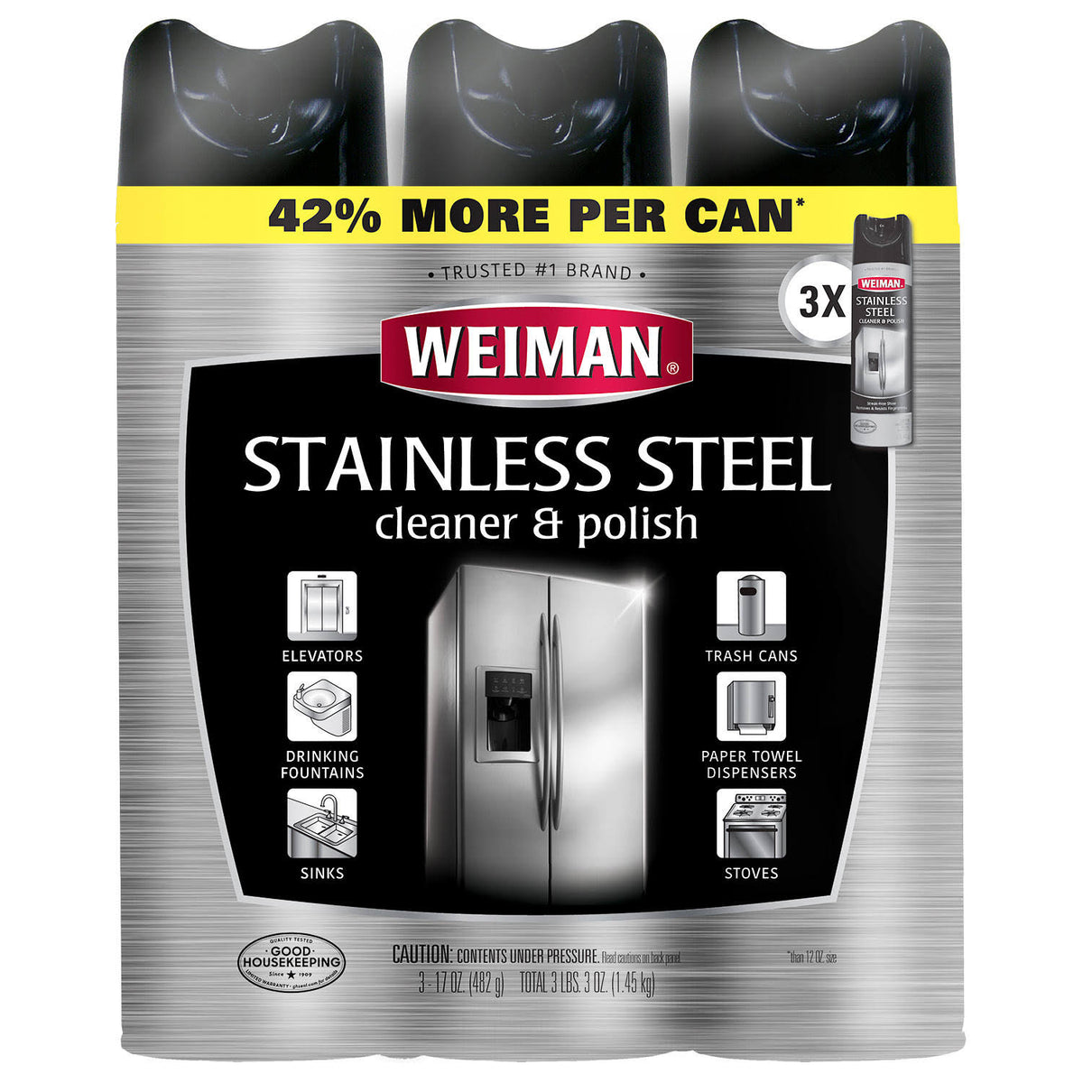 Weiman Stainless Steel Cleaner & Polish (17oz.,3pk.) - image 1