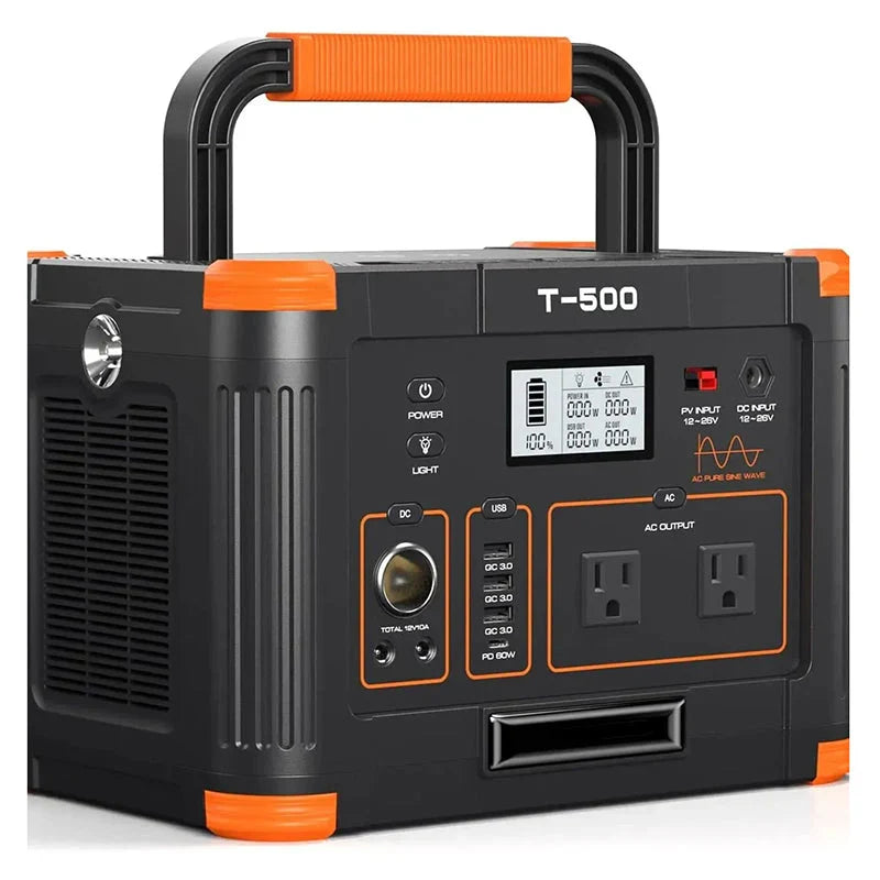 Outdoor Solar Power Portable Power Station 500W (Peak 1000W)