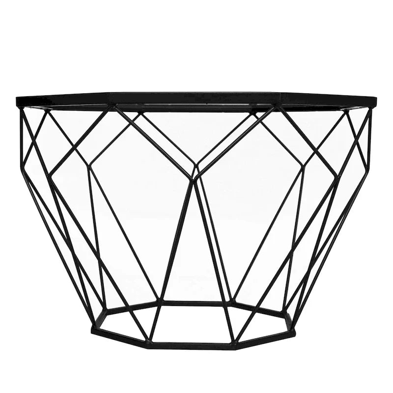 Malibu 22 Modern Octagonal Coffee Table with Tempered Glass Top and Durable Metal Geometric Base for Living Room or Office - image 33