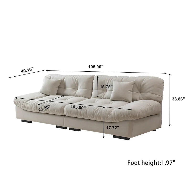 105 Minimalist Cloud Loveseat Sofa with Two Cushions - image 11