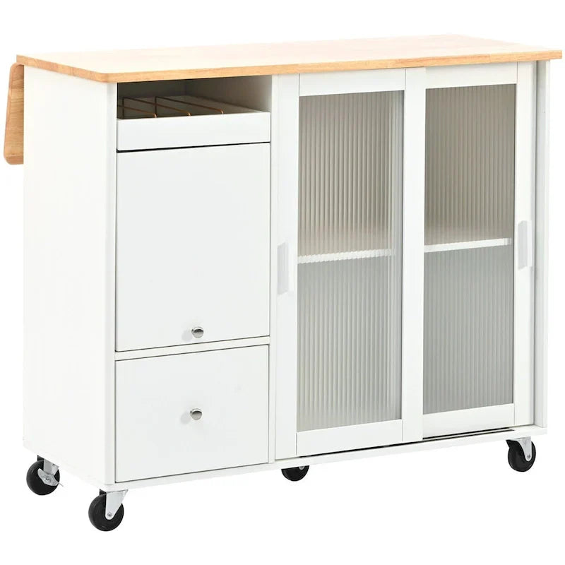 Merax Spacious Kitchen Island Cart with Adjustable Shelf and Dual Drawers - image 14