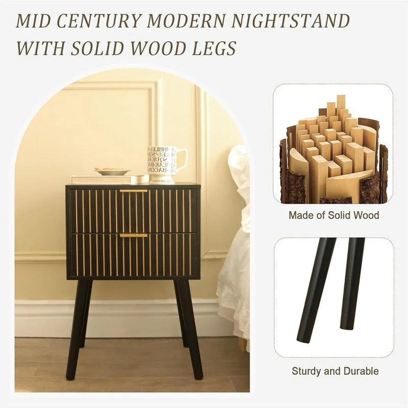 Modern Mid-Century Nightstand with Dual Drawers - image 7