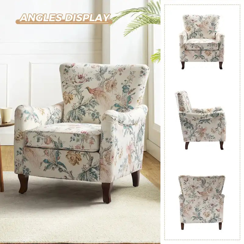 Set of 2 Samouel Contemporary Floral Wingback Armchairs by HULALA HOME - image 41