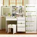 39.4-Inch Makeup Vanity Set with Stool and Touch Light Mirror - image 1