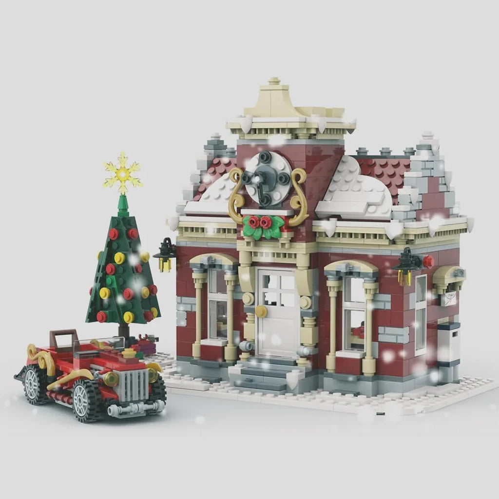 Christmas Country Church Building Kit, MOC-147549 Winter Modular Building Blocks Christmas House Building Block Building Toy 