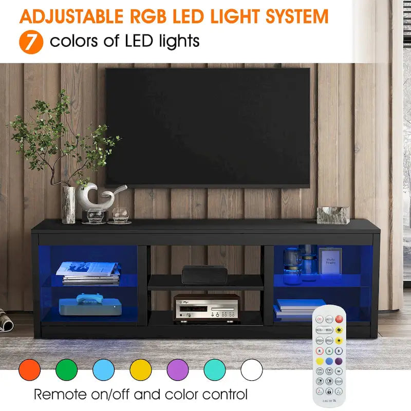66-Inch Contemporary RGB LED TV Stand Console for TVs Up to 75 Inches - image 5