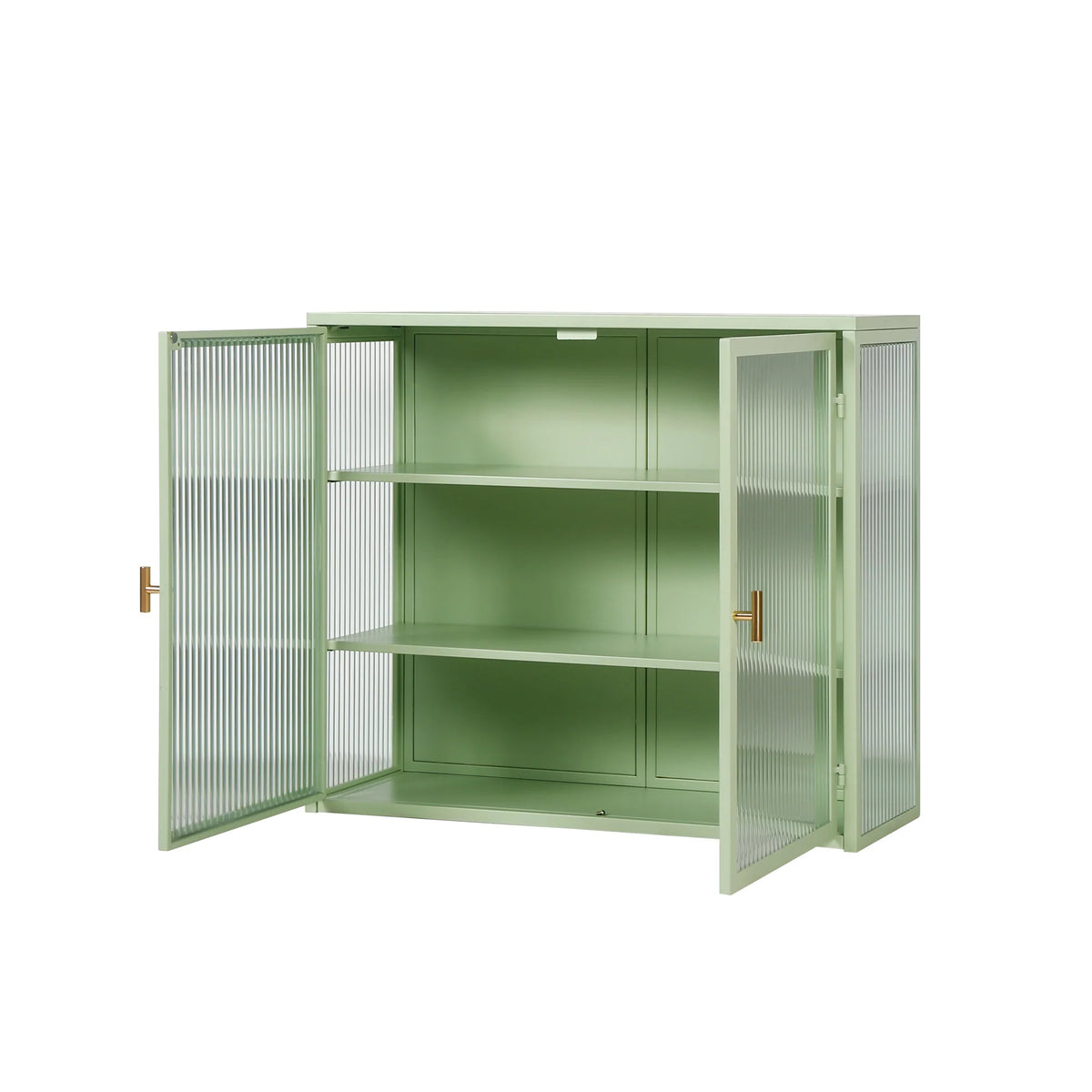 27.56"Modern Wall Cabinet with Glass Doors, Bathroom Cabinet with Featuring Three-tier Storage for Entryway Living Room, Bathroom or Dining Room - image 6