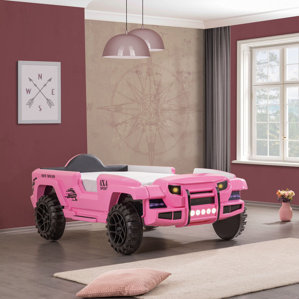 Furniture of America Terra Kids Plastic Twin SUV Bed with LED and Sound, Black - image 3