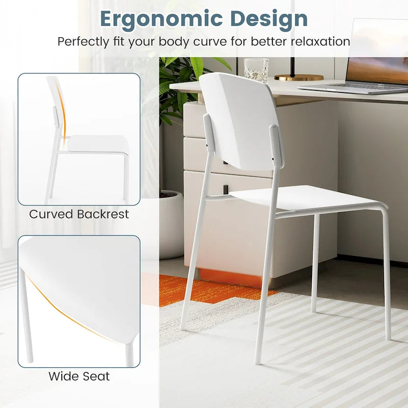 Set of 4 Stackable Dining Chairs with Ergonomic Backrest and Spacious Seat by Gymax - image 19