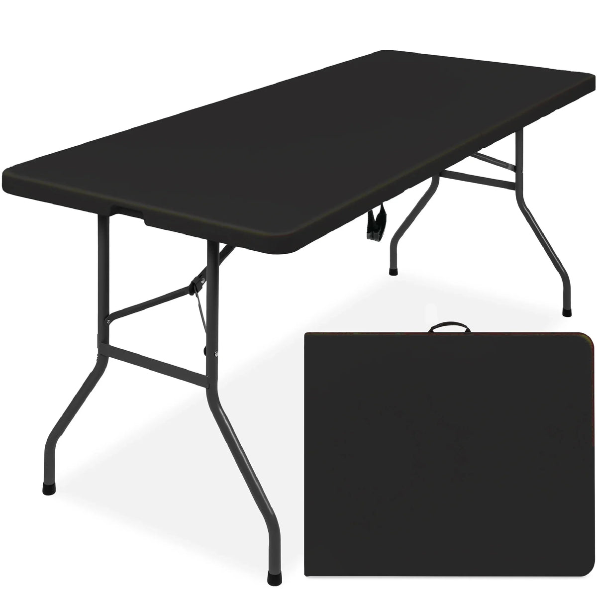 Best Choice Products 6ft Plastic Folding Table, Indoor Outdoor Heavy Duty Portable w/ Handle, Lock - White