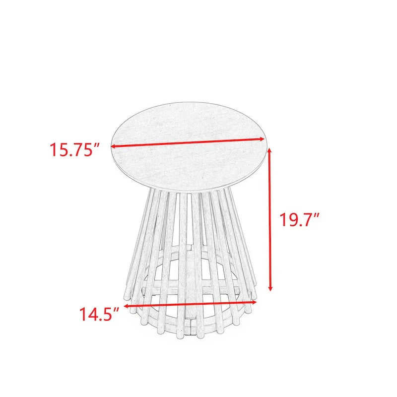15.75-Inch Round Solid Wood Coffee Table - Minimalist End Table for Living Room - image 7