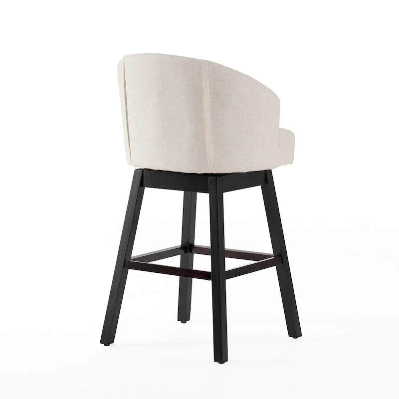 Swivel Bar Stool Set with Tufted Upholstered Seat and Wooden Frame - image 9