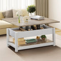 Moasis Farmhouse Lift-Top Coffee Table with Expandable Surface, Hidden Storage, and Shelf for Living Room - image 4