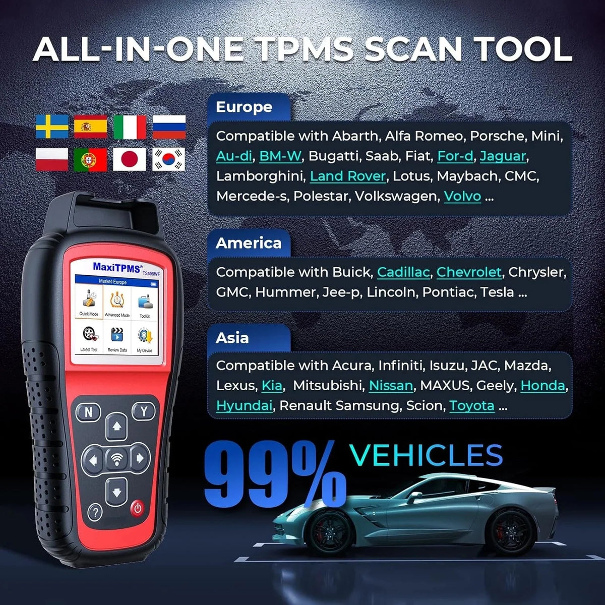 MaxiTPMS TPMS Programming And Diagnostic Tool With Wi-Fi - TS508WF
