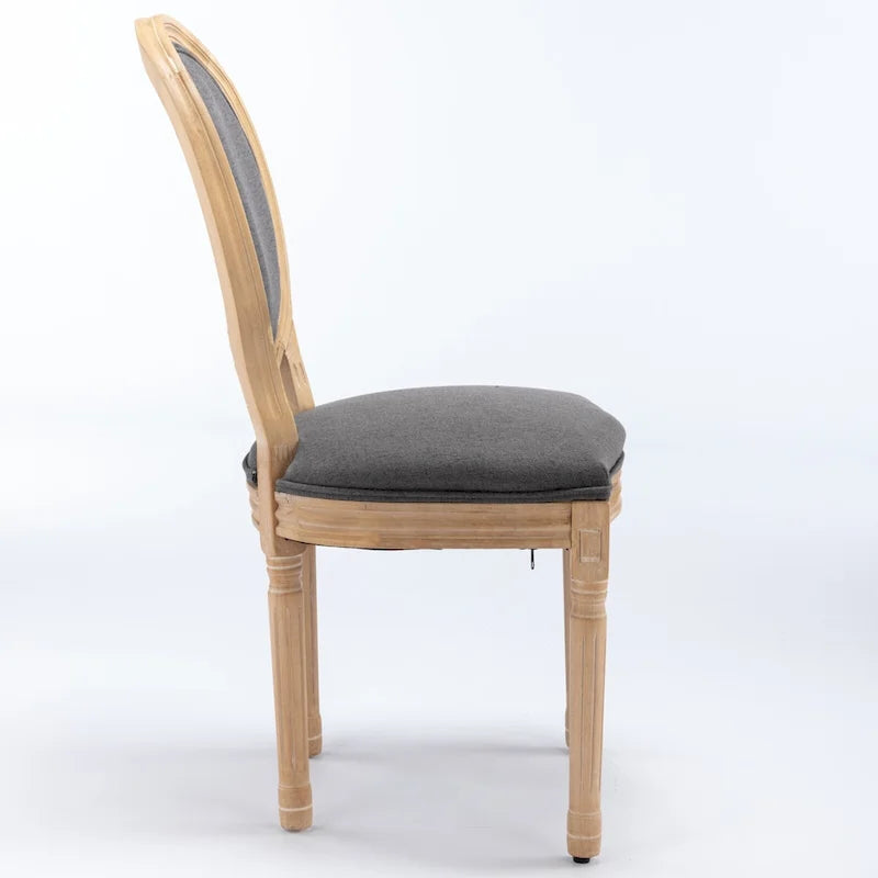 Set of 2 French Oval Back Dining Chairs - Elegant Retro Design with Solid Wood Frame - image 6