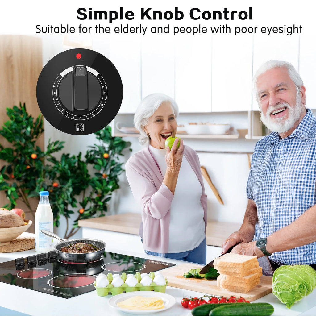 30 inch 4 Burner Built in Electric Ceramic Cooktop 6700W 240V with Hot Surface Indicator Radiation-Free ETL Certified - image 8