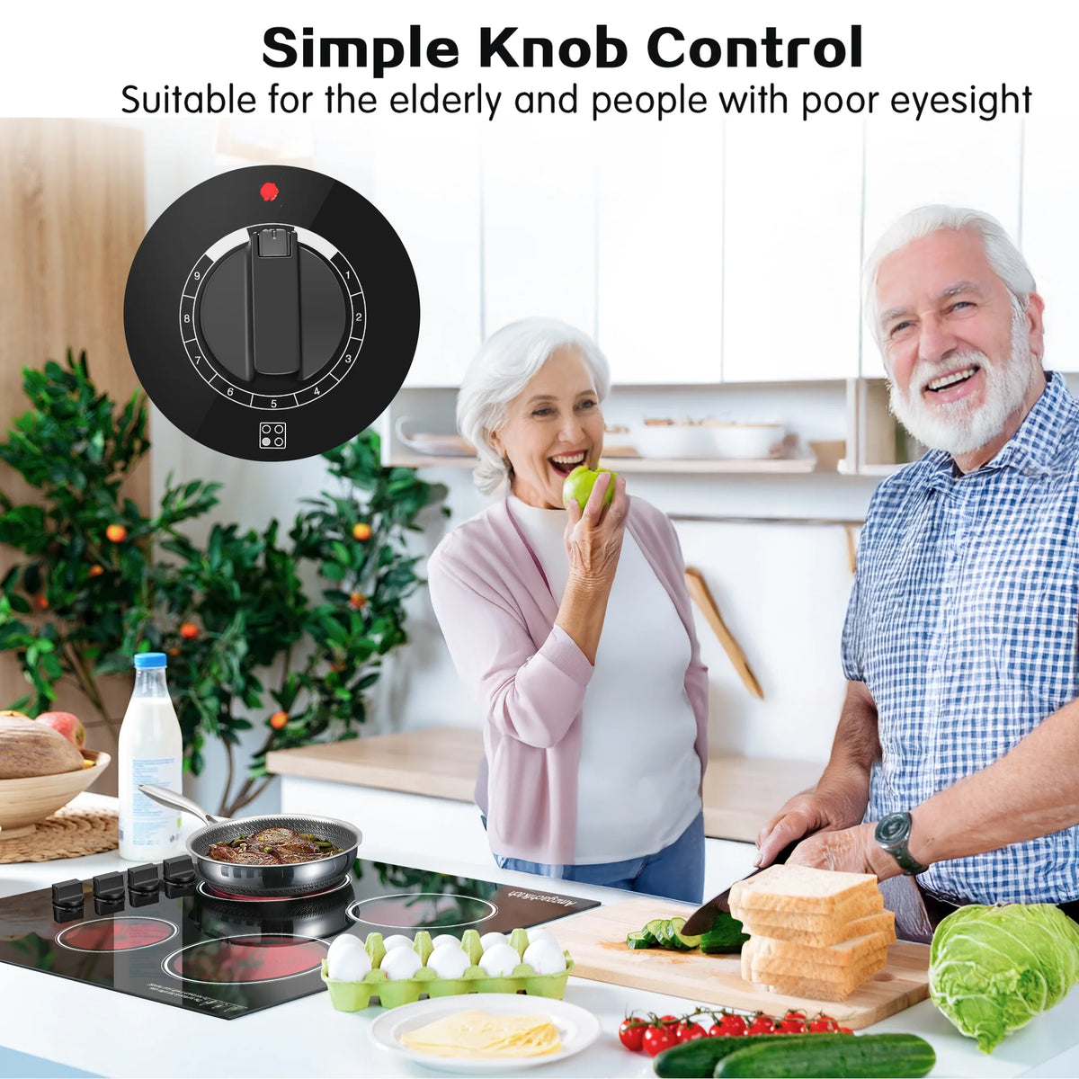 30 inch 4 Burner Built in Electric Ceramic Cooktop 6700W 240V with Hot Surface Indicator Radiation-Free ETL Certified - image 8