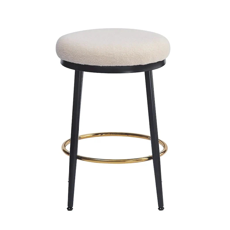 Set of 4 Altrium Contemporary Backless Counter Stools with Upholstered Seats and Iron Frames - 24.75-Inch Height by Christopher Knight Home - image 4
