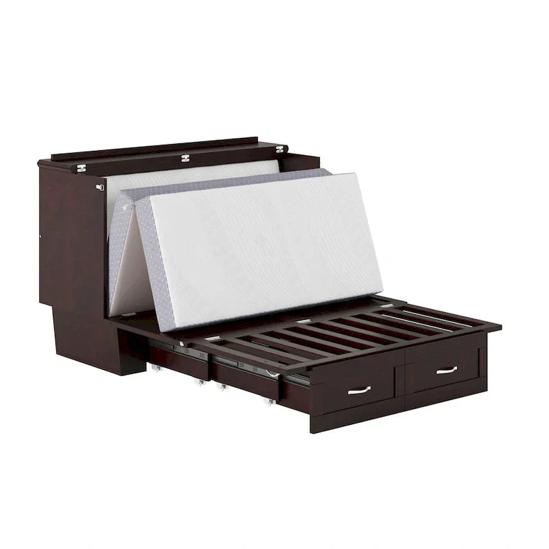 Monroe Full Murphy Bed Chest with 6 Memory Foam Mattress - image 6
