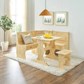 MUSEHOMEINC Classic 3-Piece Solid Wood Breakfast Nook Dining Set with Side Bench and Hidden Storage - image 1