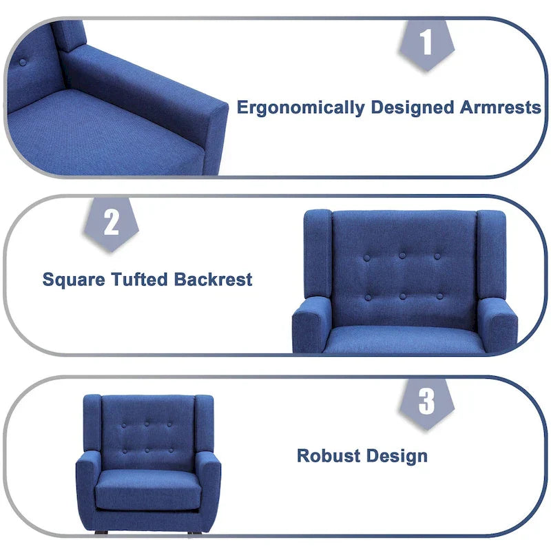 Contemporary Linen Button-Tufted Accent Chair - image 15