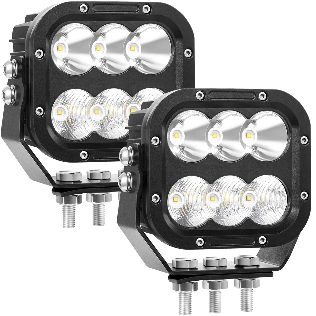 LED Off-road light, IP68 LED Off-road driving 5-inch LED tractor Working Light 120W 10000lm Assisted driving fog light Combination beam Heavy-duty car Boat ATV RV Pickup 12V 24V, a pair - image 1