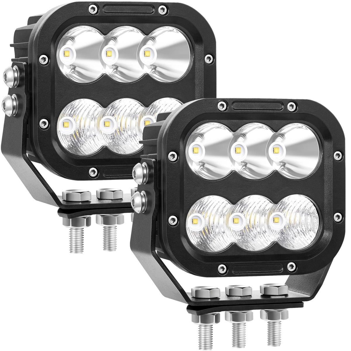 LED Off-road light, IP68 LED Off-road driving 5-inch LED tractor Working Light 120W 10000lm Assisted driving fog light Combination beam Heavy-duty car Boat ATV RV Pickup 12V 24V, a pair - image 1